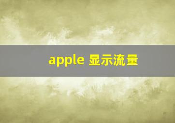 apple 显示流量